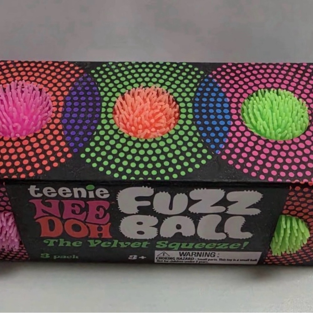Fuzz Ball Kids Toy - Multicolor (Pink, Orange, Green)